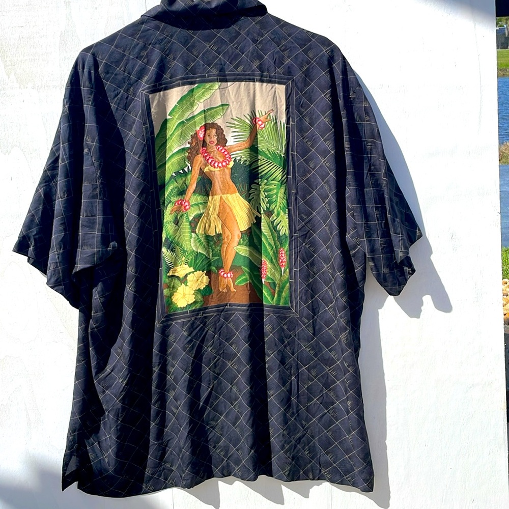 Vintage Tori Richard Aloha Cotton Lawn Shirt USA/Hawaii 80’s-90’s Hula Girl XL